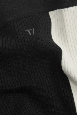 TALA Knitwear|Trousers*Wide Leg Contrast Ribbed Knit Trousers - And Buttermilk