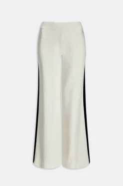 TALA Knitwear|Trousers*Wide Leg Contrast Ribbed Knit Trousers - Buttermilk And Black