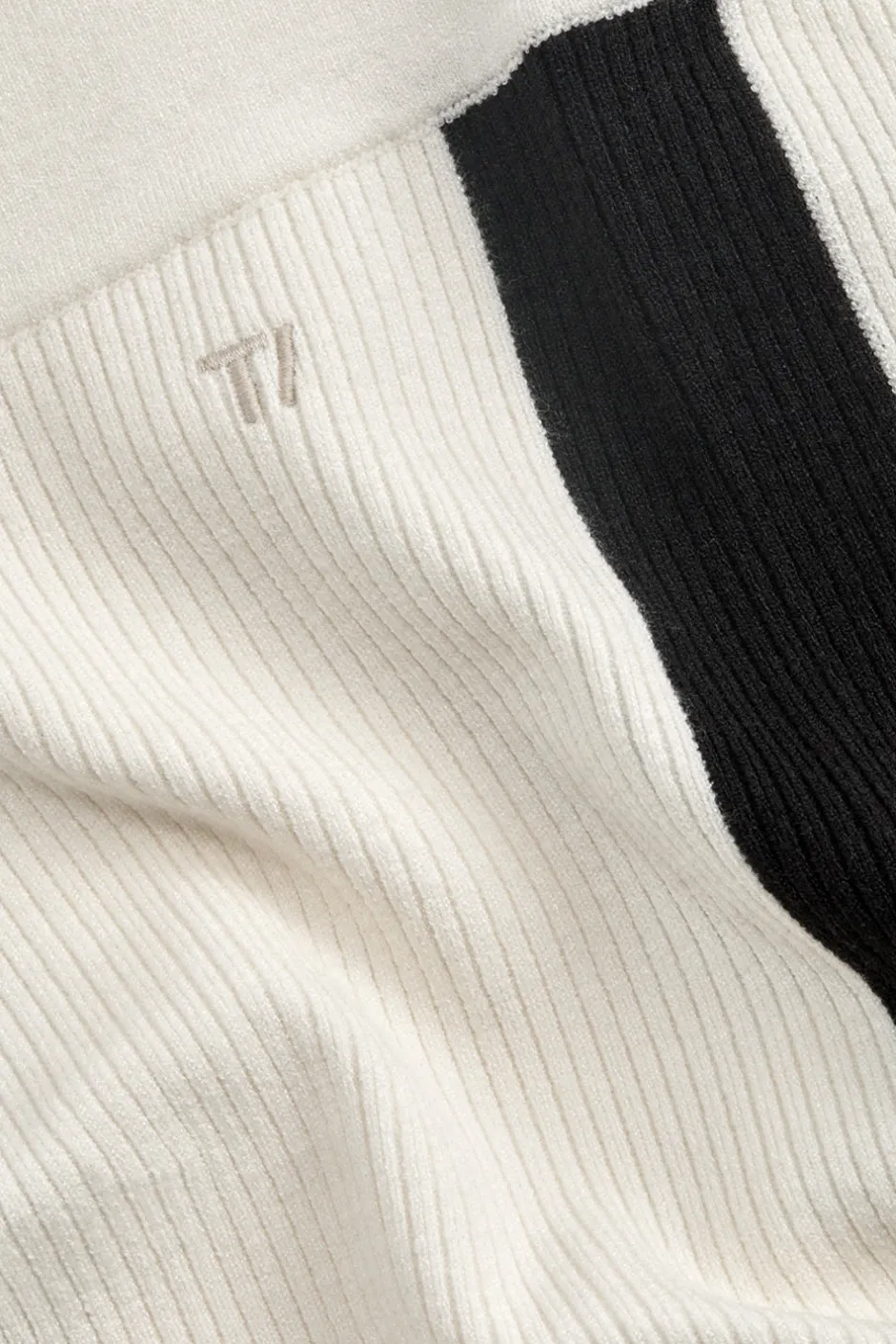 TALA Knitwear|Trousers*Wide Leg Contrast Ribbed Knit Trousers - Buttermilk And Black
